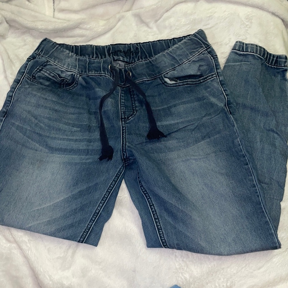 Copper flash Mid rise jean joggers